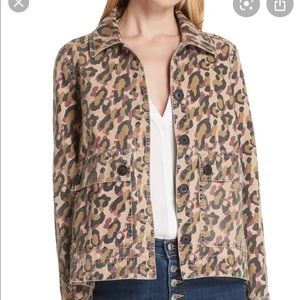 Veronica beard leopard denim jacket